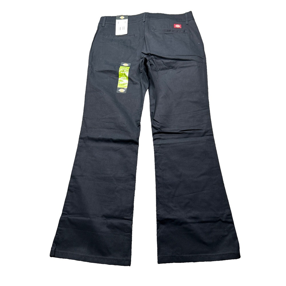 Dickies Womens Black Slim Fit Bootcut Pants 8 Sh FP121BK Dress Pants